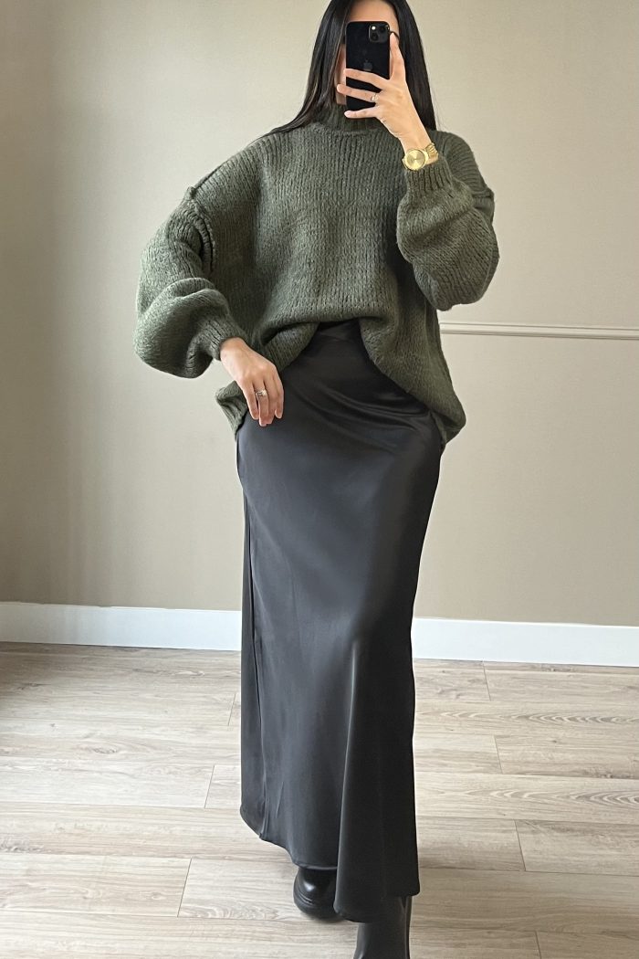 Pull en laine Kaki
