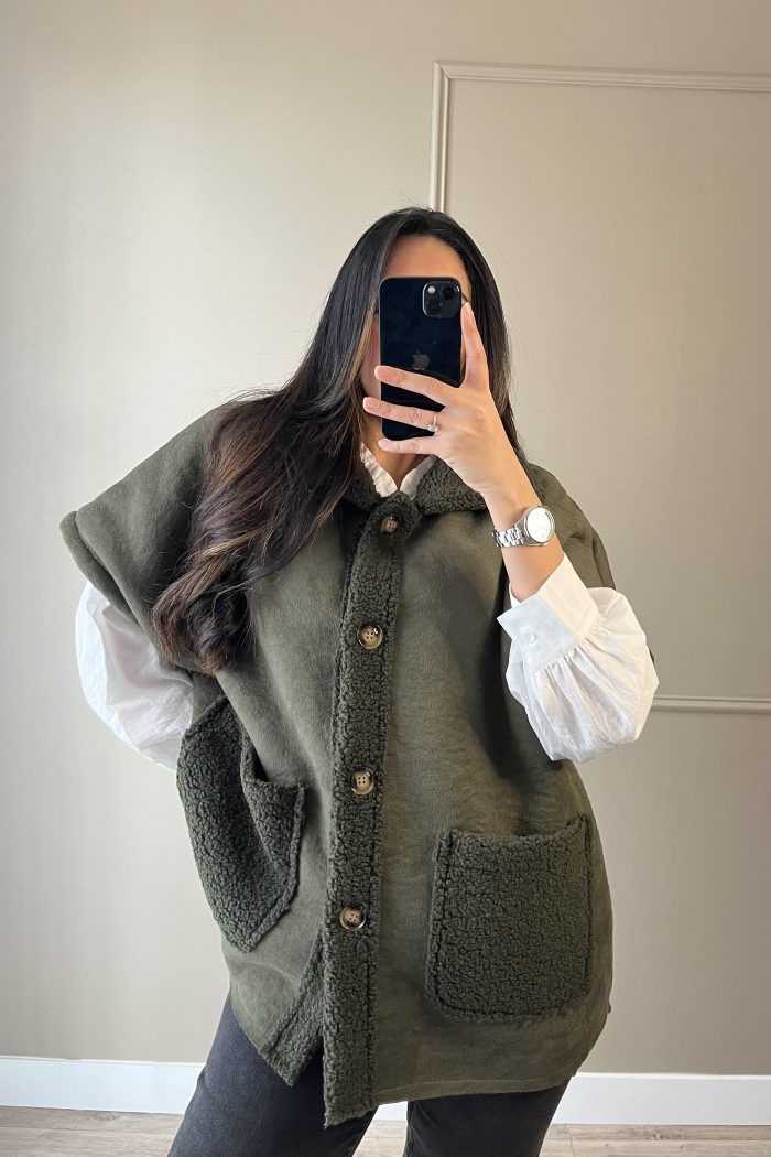 VESTE SANS MANCHE VERT KAKI