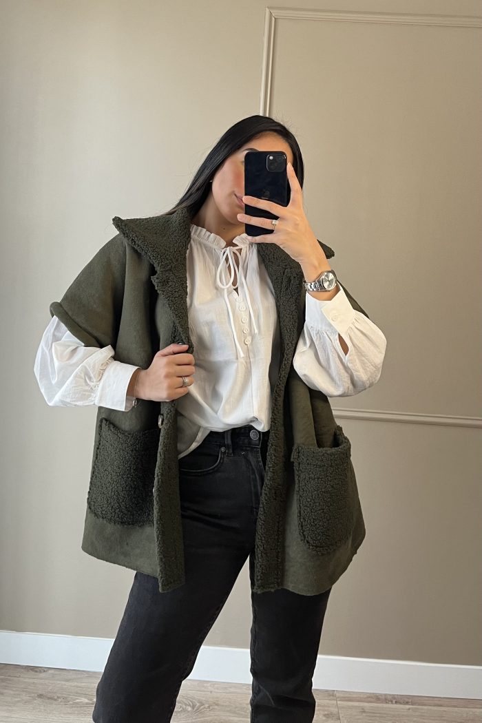 VESTE SANS MANCHE VERT KAKI