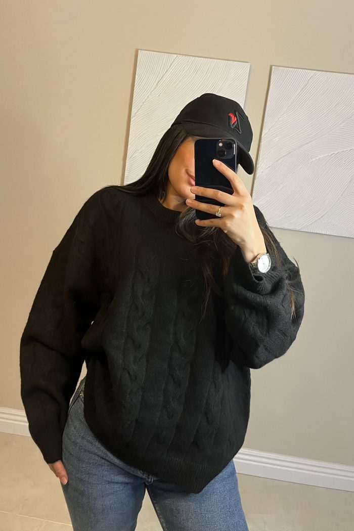 PULL CÔTELÉ NOIR