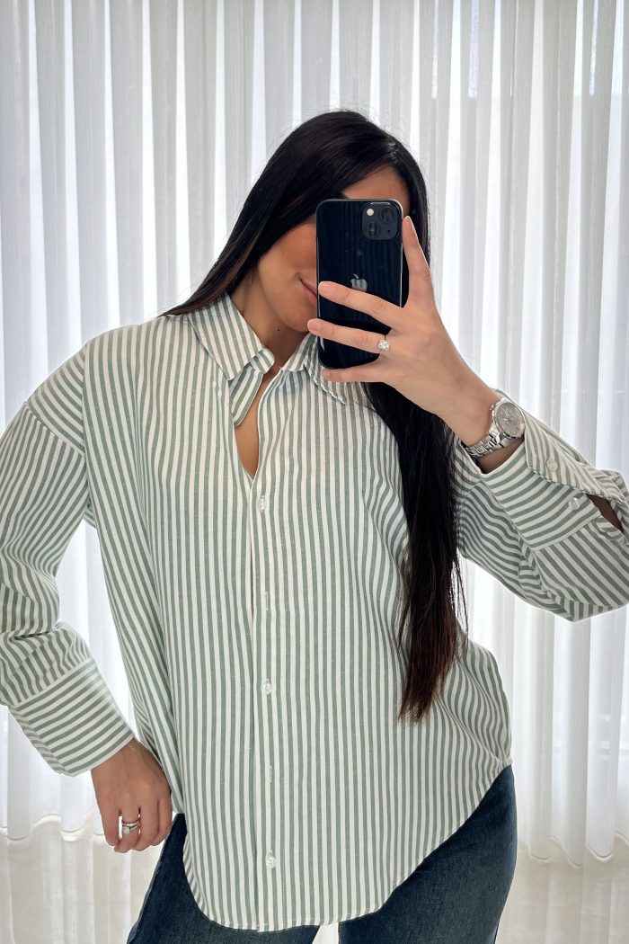 CHEMISE VERTE RAYÉE