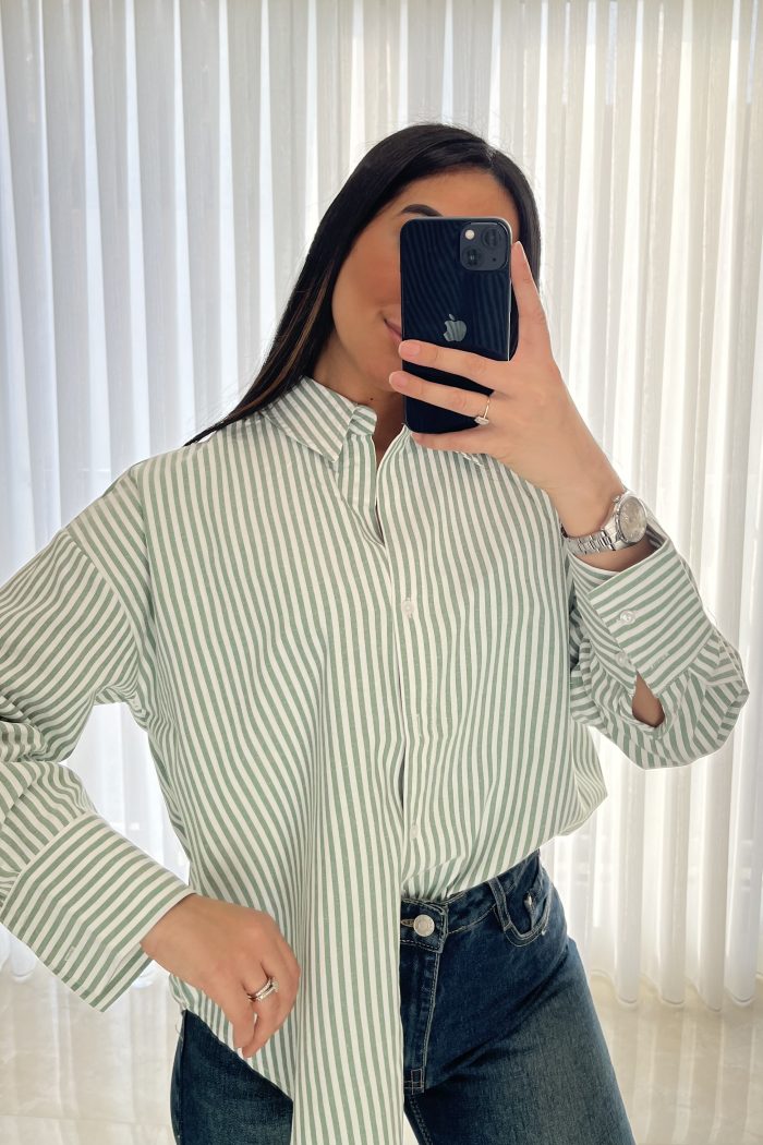CHEMISE VERTE RAYÉE
