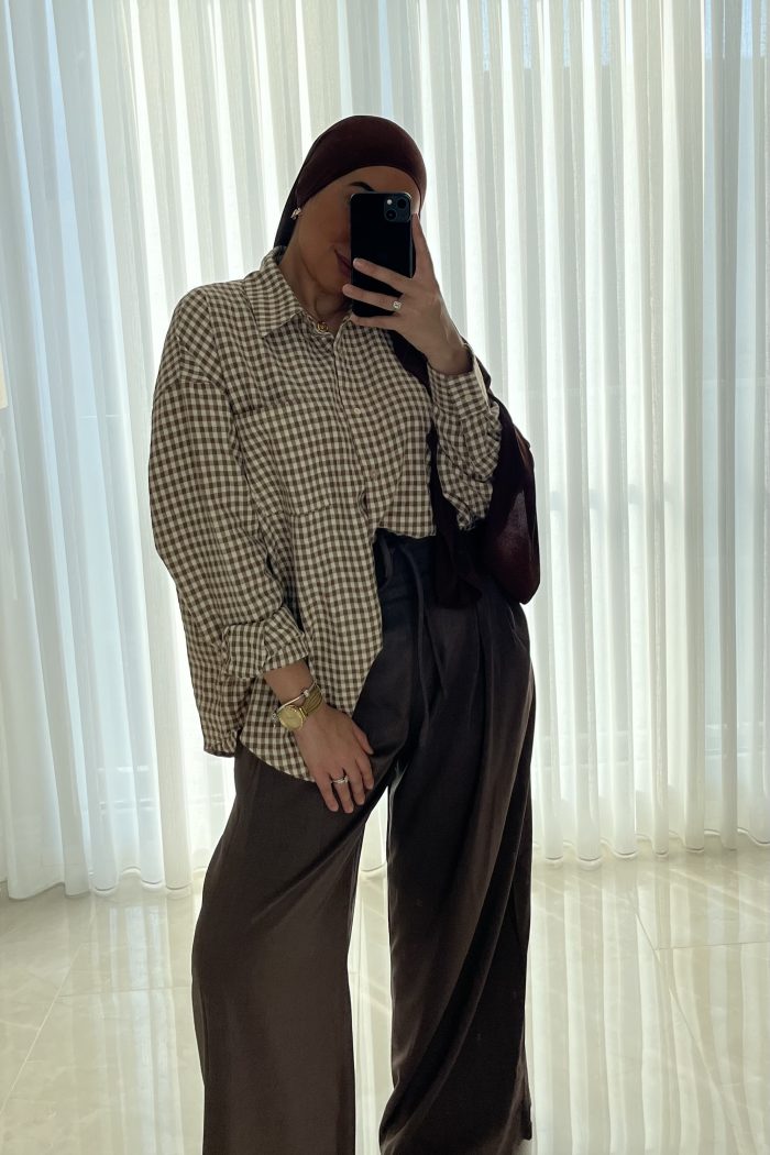 CHEMISE À CARREAU MARRON