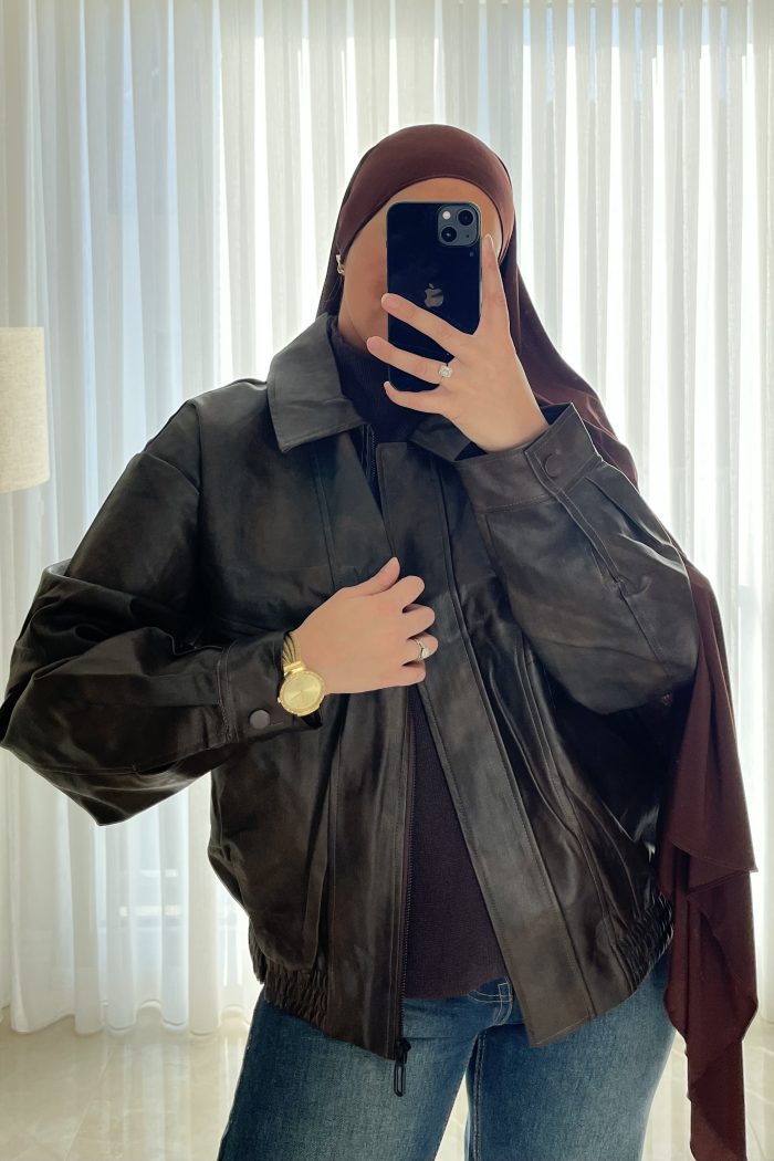 VESTE  EN CUIRE BROWN